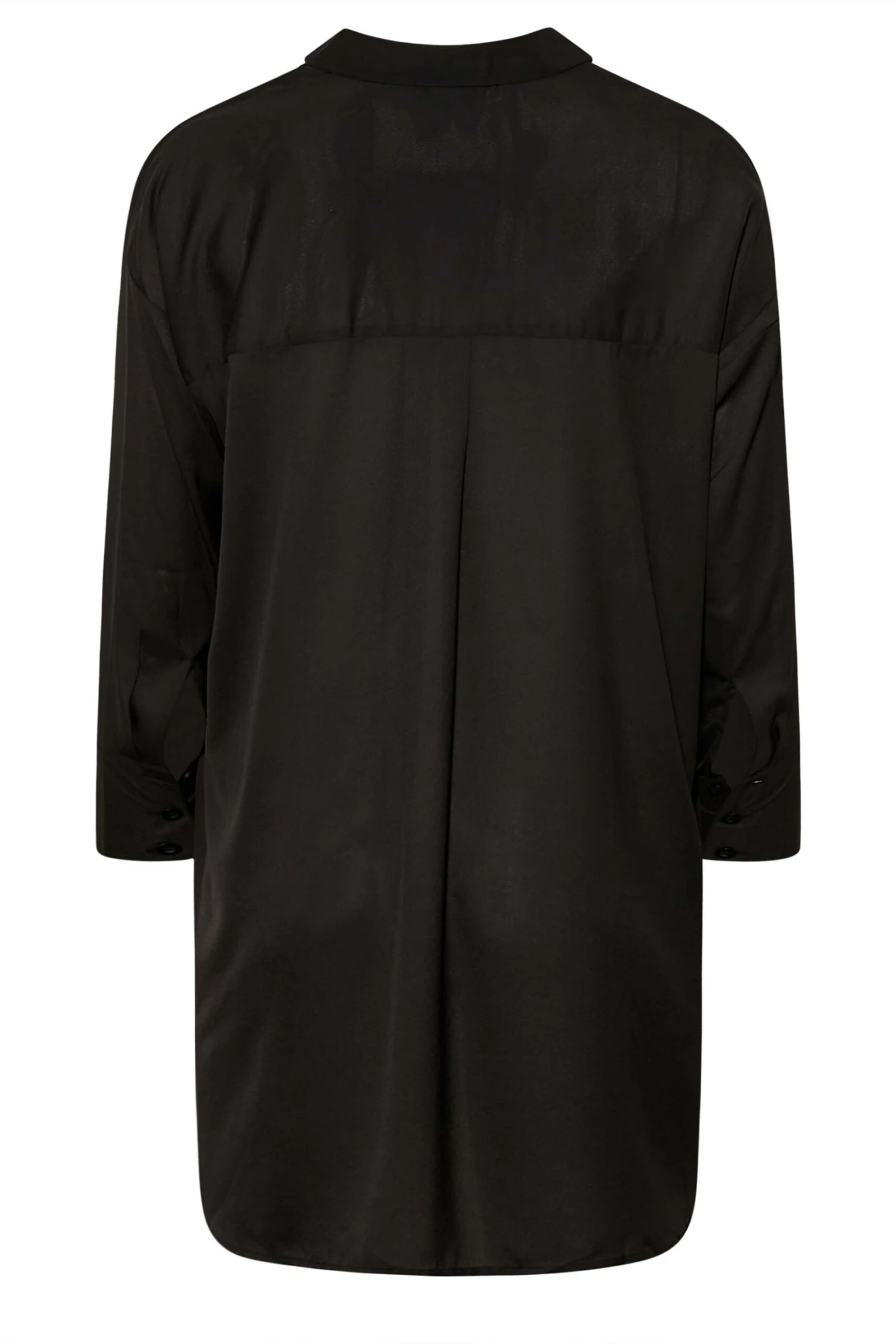 YOURS Curve Black Oversized Boyfriend Shirt 6 YOURS Curve Black Oversized Boyfriend Shirt - Image 6