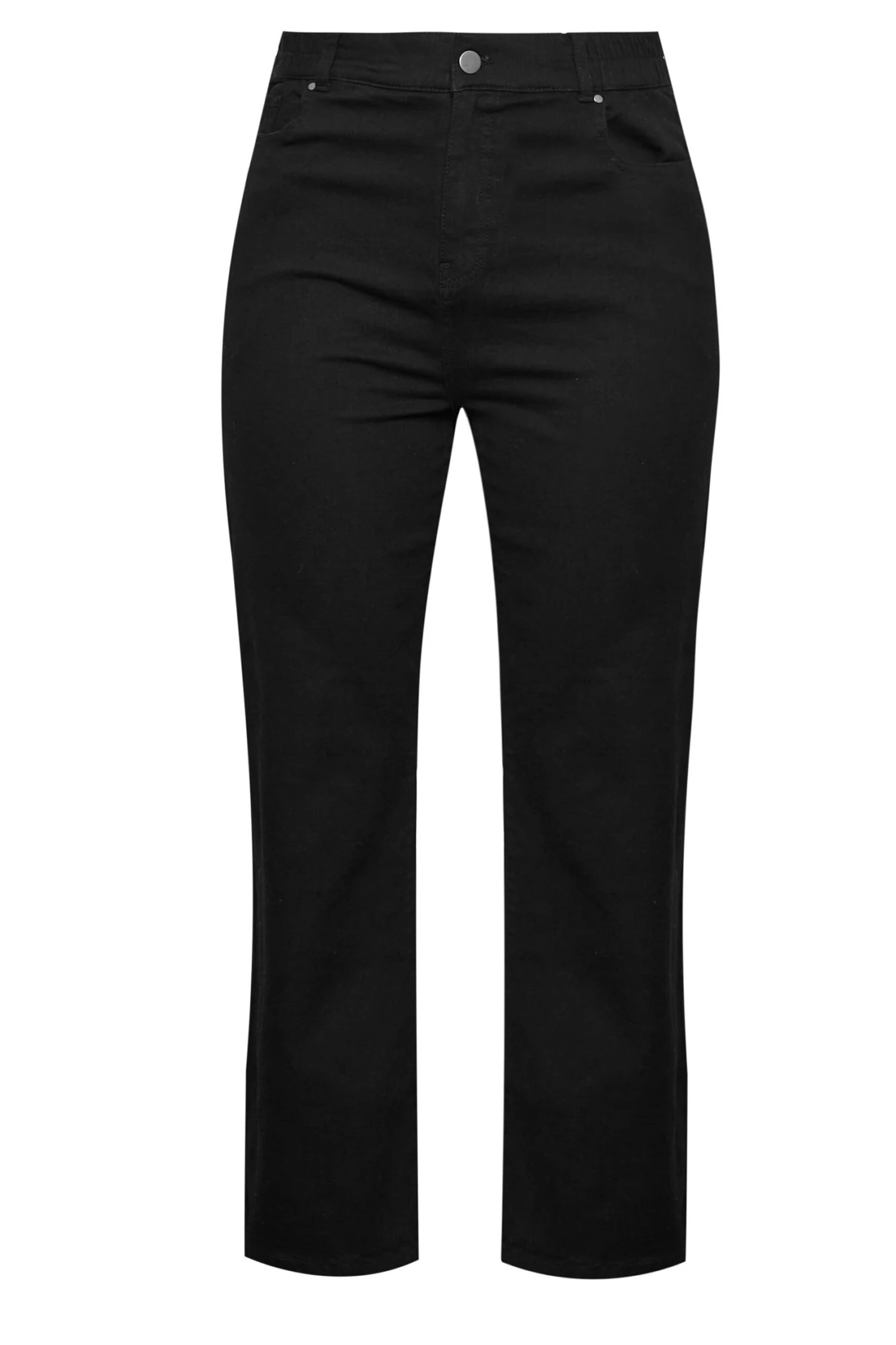 YOURS Curve Black Elasticated Waist Stretch Wide Leg Jeans 4 YOURS Curve Black Elasticated Waist Stretch Wide Leg Jeans - Image 4