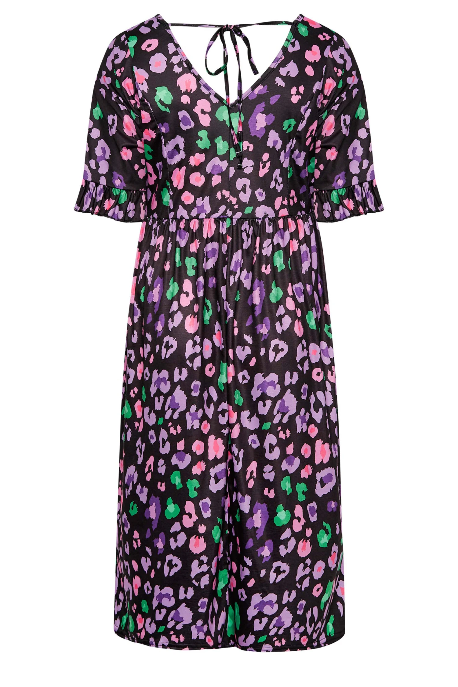 YOURS Curve Black Animal Print Smock Midi Dress 6 YOURS Curve Black Animal Print Smock Midi Dress - Image 6