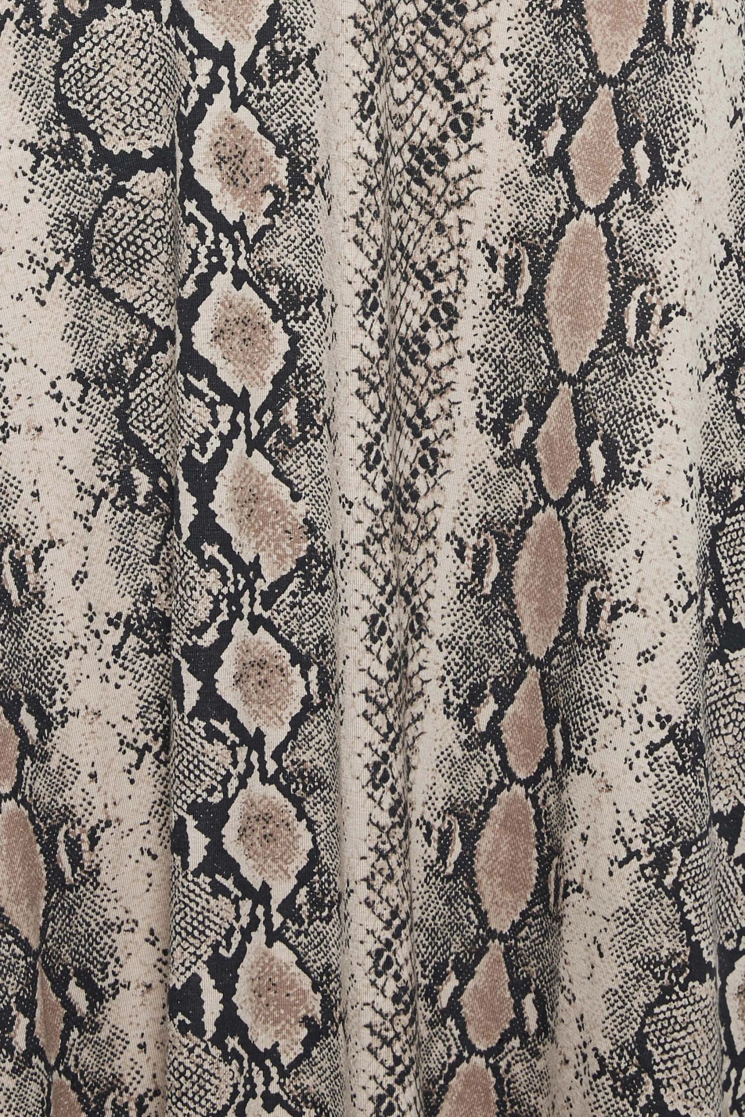 YOURS PETITE Curve Black Snake Print Midi Dress 4 YOURS PETITE Curve Black Snake Print Midi Dress - Image 4