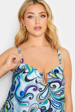 YOURS Curve Blue Retro Swirl Print Tankini Top -Outlet Stylo Wise Store c1dcb58a 1b97 41 150292 E scaled