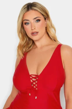 YOURS Curve Red Drawstring Detail Swimsuit 8 YOURS Curve Red Drawstring Detail Swimsuit -Outlet Stylo Wise Store c2619fda 039f 46 150308 D scaled