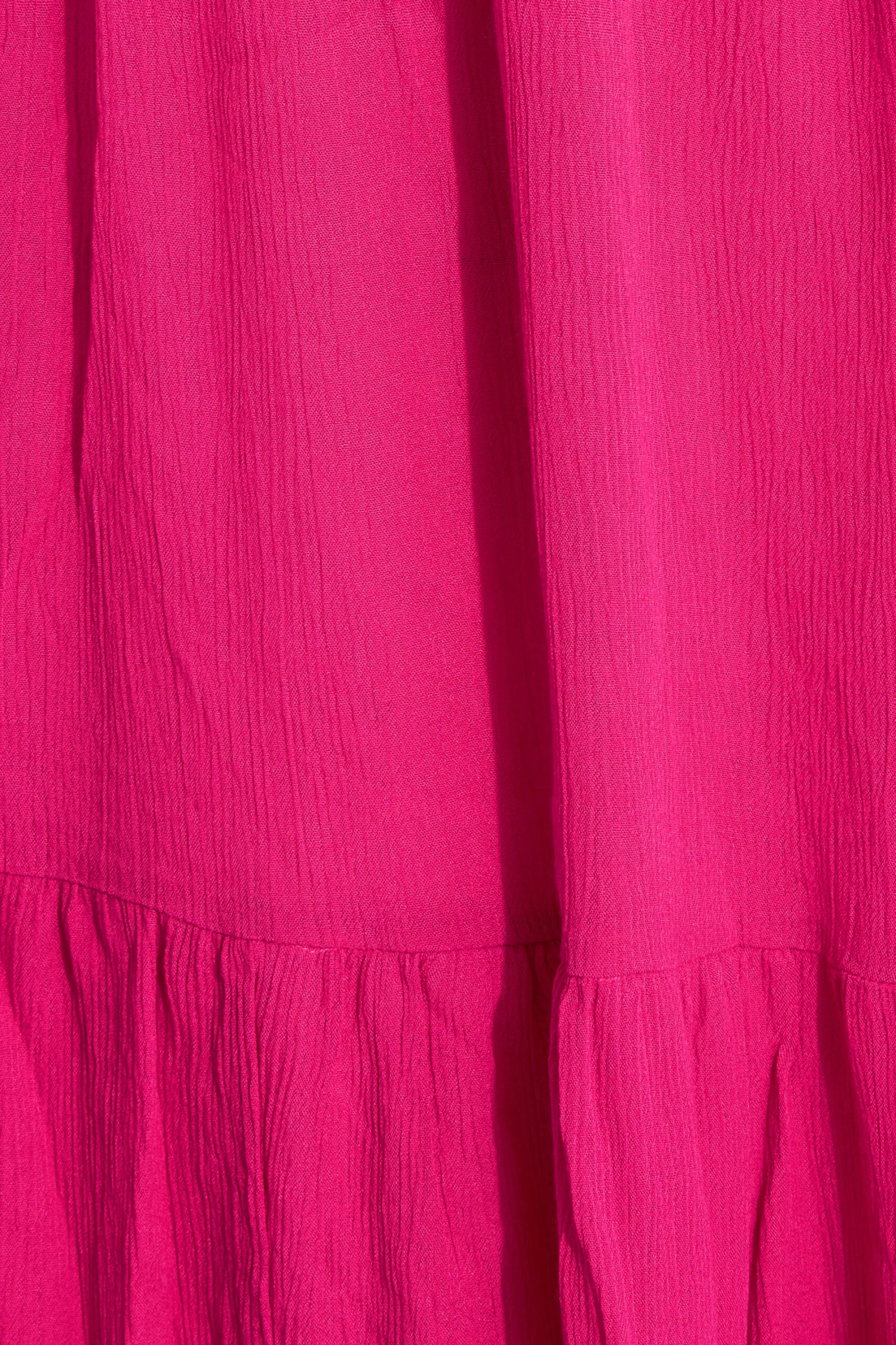 YOURS Curve Hot Pink Sleeveless Crinkle Dress 4 YOURS Curve Hot Pink Sleeveless Crinkle Dress - Image 4