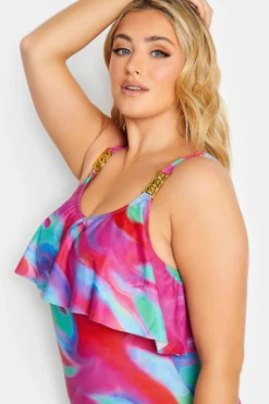 YOURS Curve Pink Swirl Print Frill Chain Tummy Control Swimsuit 8 YOURS Curve Pink Swirl Print Frill Chain Tummy Control Swimsuit -Outlet Stylo Wise Store c476b327 e15c 47 150310 D scaled