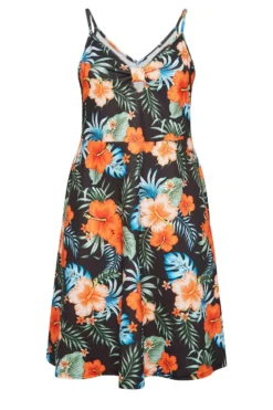 YOURS LONDON Curve Black Tropical Print Bow Front Dress -Outlet Stylo Wise Store c5149817 a801 42 162198 X scaled