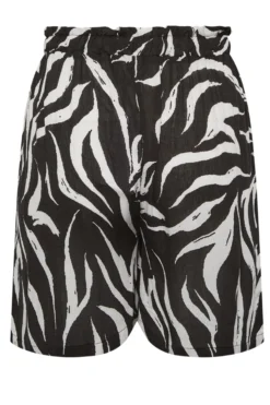 YOURS Curve Black Animal Print Tassel Beach Shorts -Outlet Stylo Wise Store c6df62ca 549d 4d 150331 Y scaled