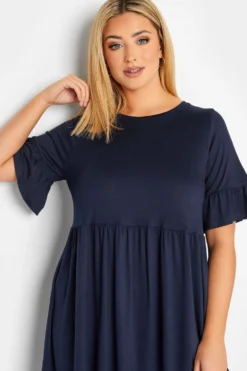 YOURS Curve Navy Blue Frill Sleeve Smock Dress 8 YOURS Curve Navy Blue Frill Sleeve Smock Dress -Outlet Stylo Wise Store c710feb3 aab9 4c 301856 D scaled