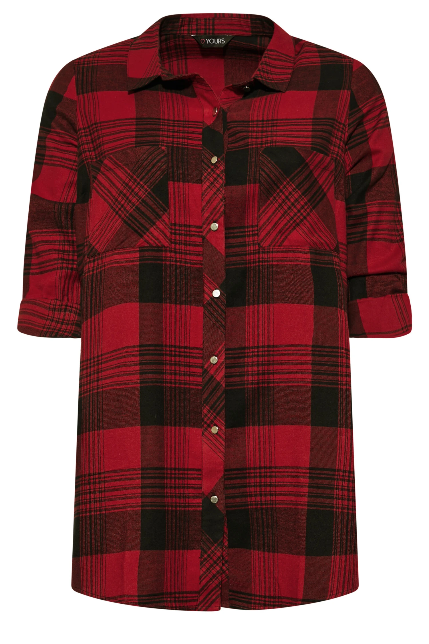 YOURS Curve Red Check Boyfriend Shirt 5 YOURS Curve Red Check Boyfriend Shirt - Image 5