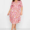 LIMITED COLLECTION Curve Purple Floral Wrap Midaxi Dress