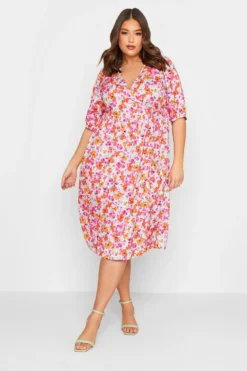 LIMITED COLLECTION Curve Purple Floral Wrap Midaxi Dress