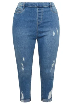YOURS Curve Blue Cropped Stretch Ripped GRACE Jeggings -Outlet Stylo Wise Store c89c068f c977 48 144707 X scaled