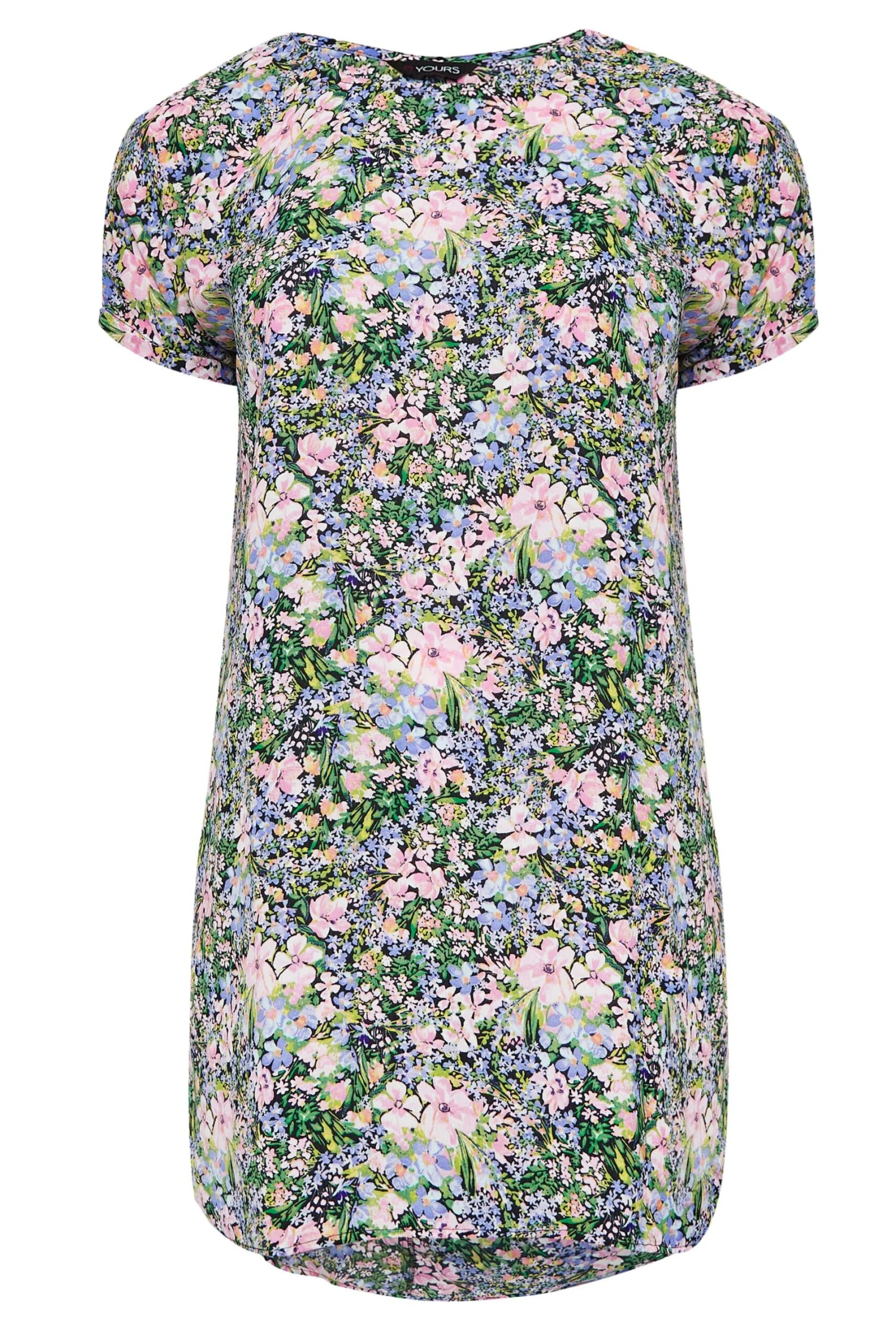 YOURS Curve Purple Floral Tunic Dress 5 YOURS Curve Purple Floral Tunic Dress - Image 5