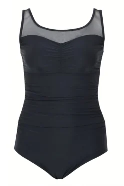 YOURS Curve Black Mesh Panel Tummy Control Swimsuit -Outlet Stylo Wise Store c9fa8087 d19d 401d a7e2 01df51ec3313