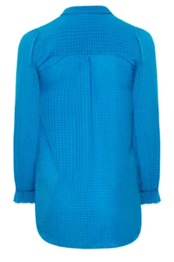 YOURS Curve Blue Shirred Cuff Button Through Blouse -Outlet Stylo Wise Store cb21078b b9ae 4a 174095 Y scaled