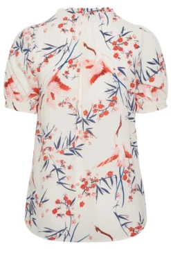 YOURS Curve Cream Floral Print Tie Neck Blouse -Outlet Stylo Wise Store cbe3ab42 fd96 4e 174323 Y scaled