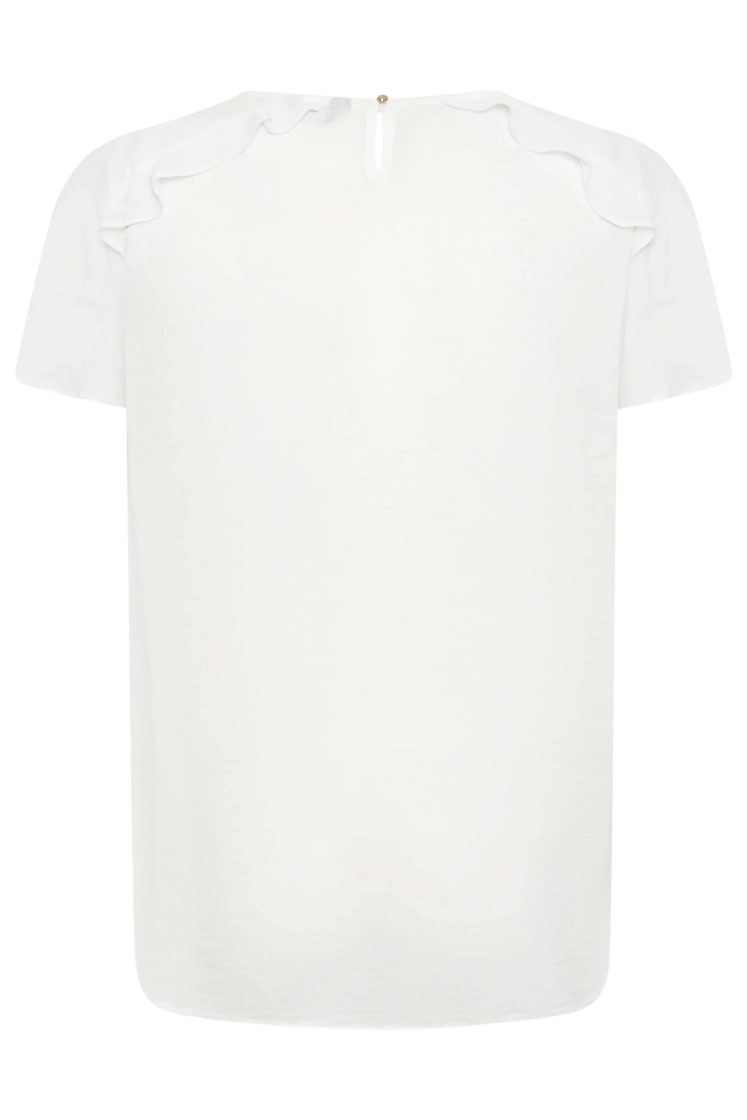 YOURS Curve White Frill Short Sleeve Blouse 6 YOURS Curve White Frill Short Sleeve Blouse - Image 6