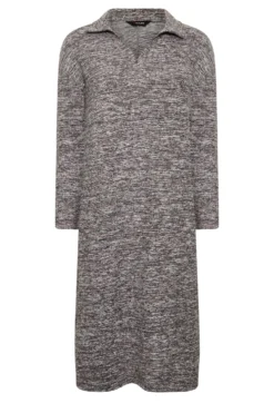 YOURS Curve Grey Marl Textured Soft Touch Open Collar Midi Dress -Outlet Stylo Wise Store cc8eb53d 4c76 4d 301517 X scaled