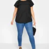 YOURS Curve Black Frill Short Sleeve Blouse