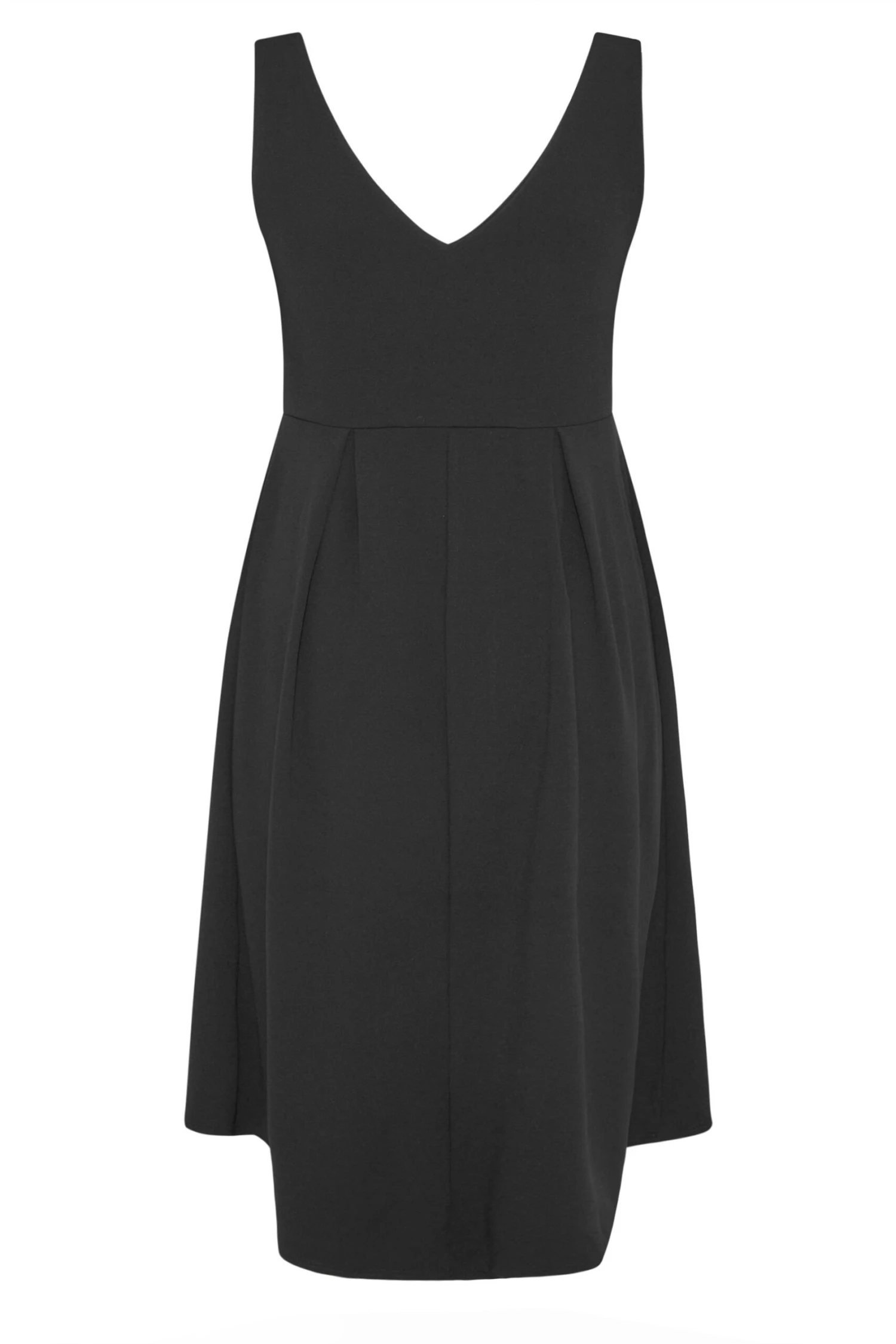 YOURS LONDON Curve Black High Low Pleated Midi Dress 6 YOURS LONDON Curve Black High Low Pleated Midi Dress - Image 6
