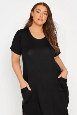 YOURS FOR GOOD Curve Black Drape Pocket Dress 8 YOURS FOR GOOD Curve Black Drape Pocket Dress -Outlet Stylo Wise Store ce573323 e615 44 136697 D scaled