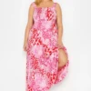 YOURS Curve Pink Animal Markings Shirred Strappy Sundress