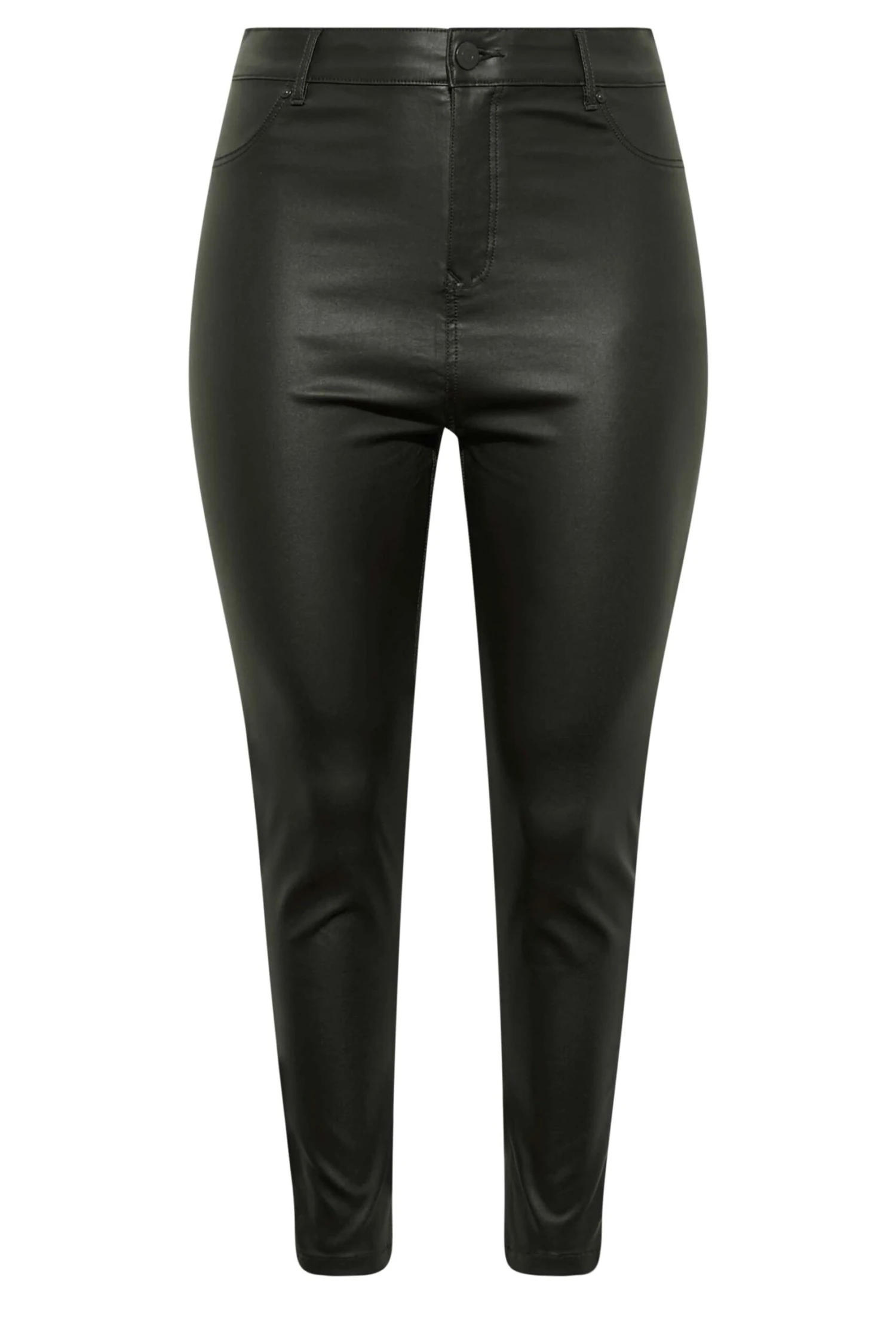 YOURS Curve Black Coated Skinny Stretch AVA Jeans 3 YOURS Curve Black Coated Skinny Stretch AVA Jeans - Image 3