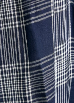 YOURS Curve Navy Blue Metallic Zip Check Shirt -Outlet Stylo Wise Store cee4dd76 8837 4c 131467 S scaled