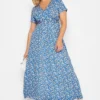 YOURS Curve Blue Ditsy Print Maxi Dress