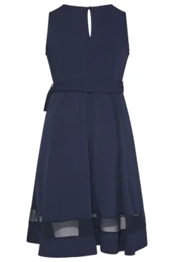 YOURS LONDON Curve Navy Blue Mesh Panel Skater Dress -Outlet Stylo Wise Store d22a5ea8 4844 49 162038 Y scaled