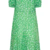 YOURS PETITE Curve Green Daisy Print Ruched Front Dress