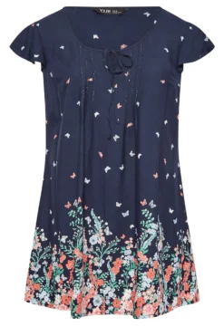 YOURS Curve Navy Blue Butterfly Print Blouse -Outlet Stylo Wise Store d4abb2c3 ee30 42 131851 X scaled