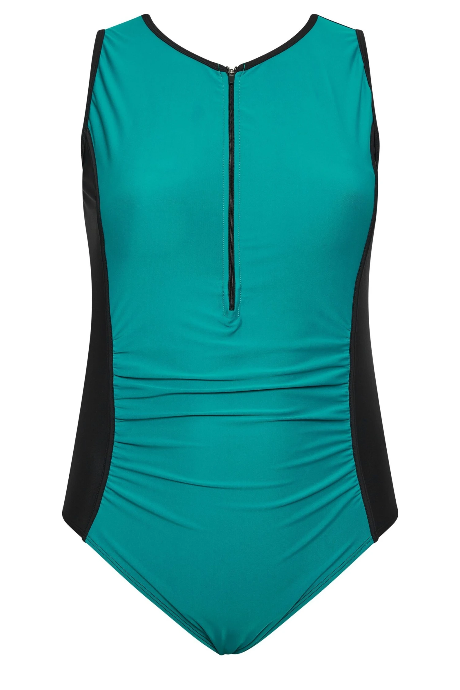 YOURS Curve Blue Zip Front Tummy Control Swimsuit 6 YOURS Curve Blue Zip Front Tummy Control Swimsuit - Image 6