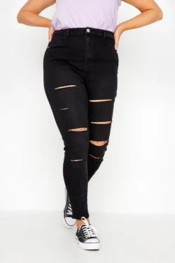 YOURS Curve Black Ripped Skinny Stretch AVA Jeans -Outlet Stylo Wise Store d641dd31 14da 46 142409 A scaled