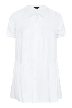 YOURS Curve White Tiered Short Sleeve Shirt -Outlet Stylo Wise Store d6ed667c 745c 42 131487 F scaled