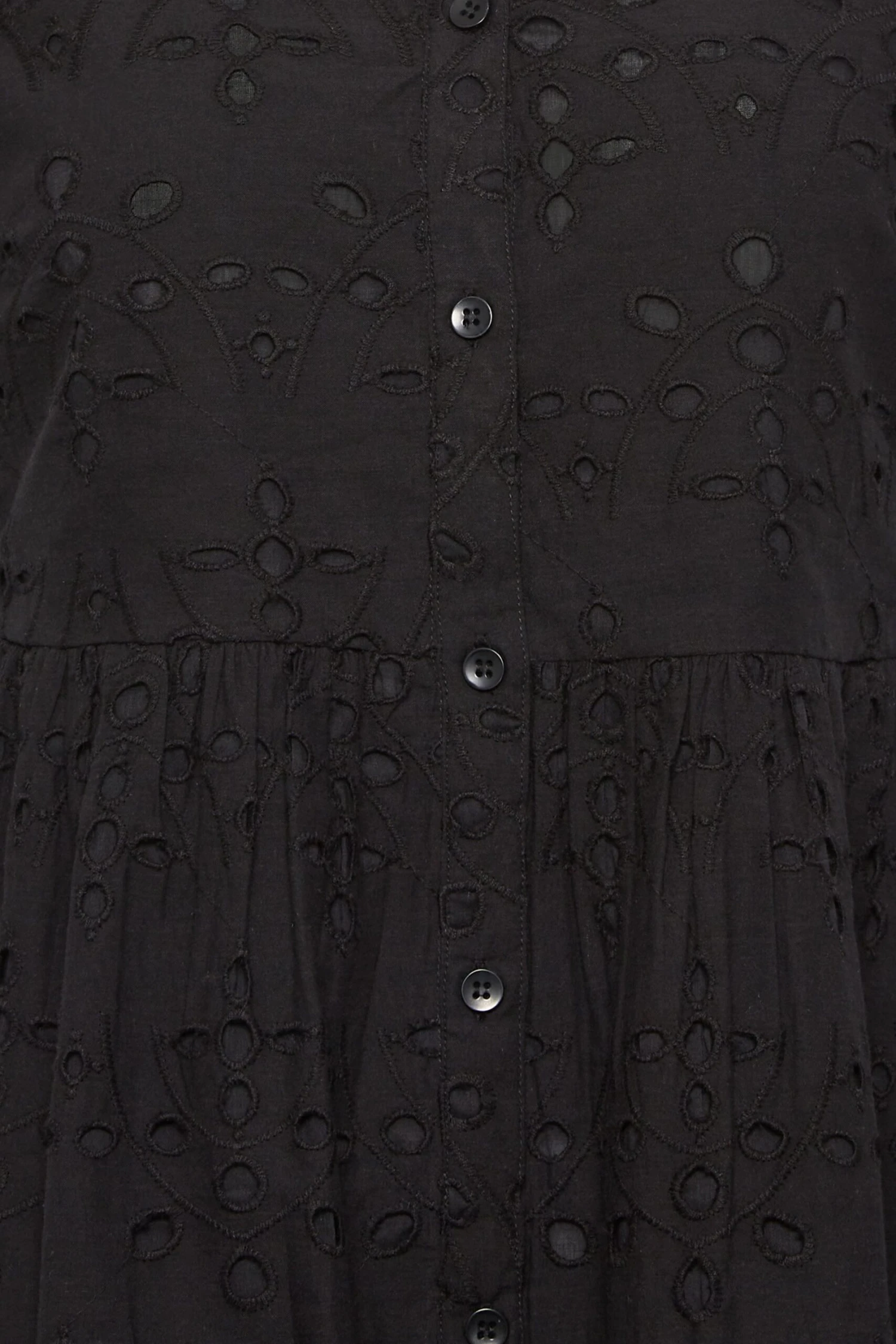 YOURS PETITE Curve Black Broderie Anglaise Mini Smock Dress 4 YOURS PETITE Curve Black Broderie Anglaise Mini Smock Dress - Image 4