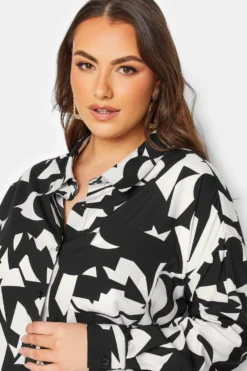 YOURS Curve Black & White Abstract Print Shirt -Outlet Stylo Wise Store d7811b09 cf11 4c 131720 D scaled