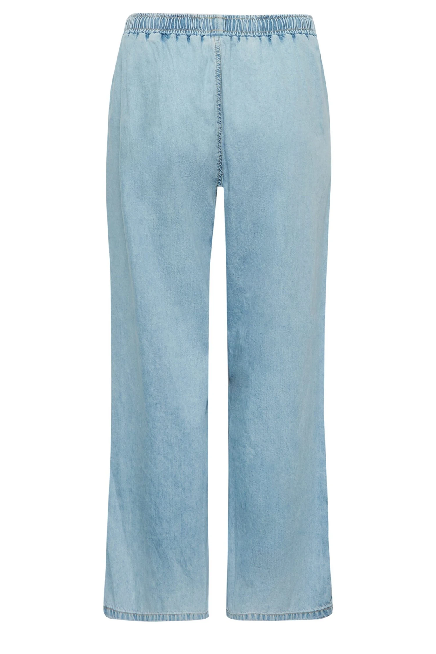 YOURS Curve Light Blue Pull On Wide Leg Jeans 5 YOURS Curve Light Blue Pull On Wide Leg Jeans - Image 5