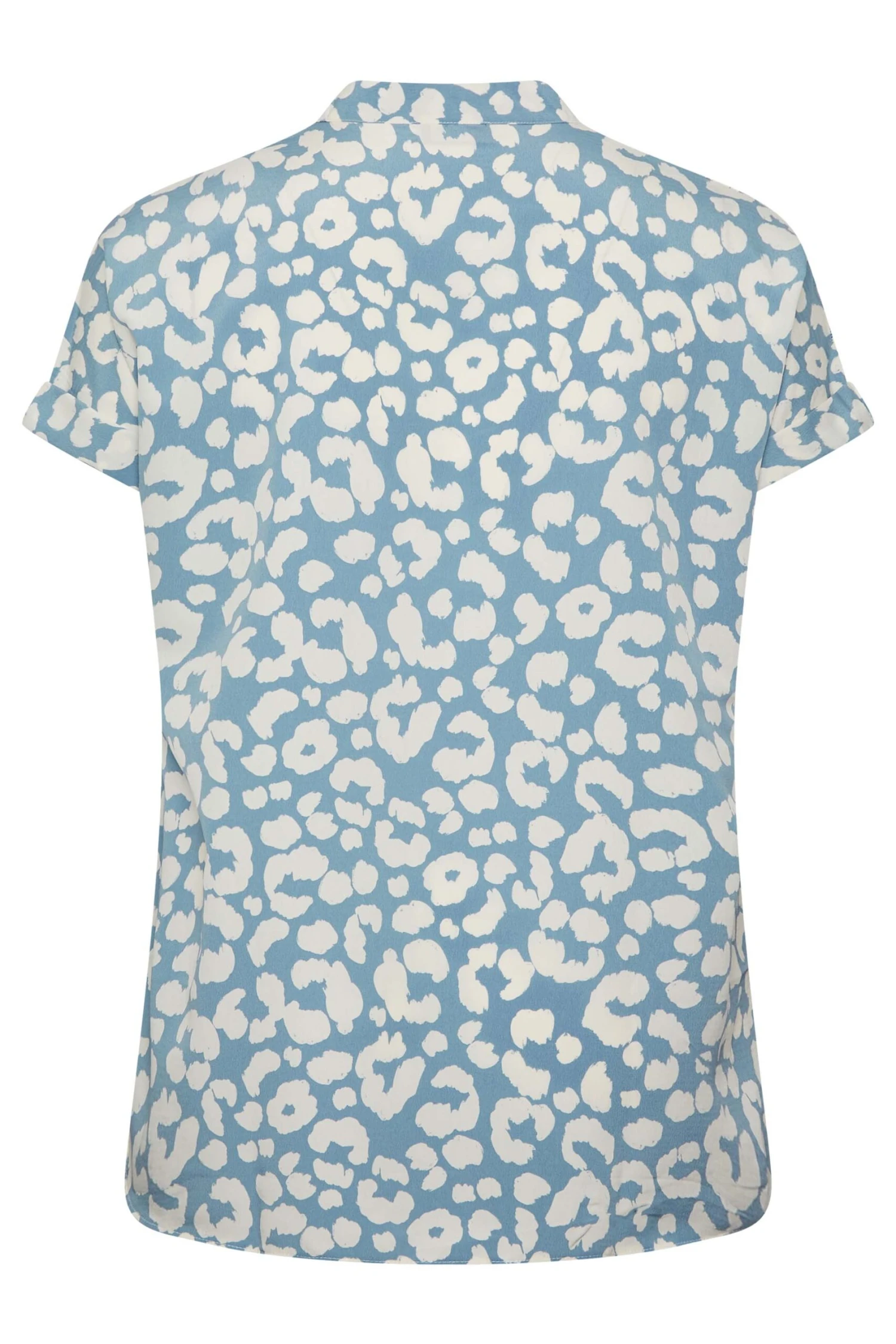 YOURS Curve Blue Animal Print Half Placket Blouse 6 YOURS Curve Blue Animal Print Half Placket Blouse - Image 6
