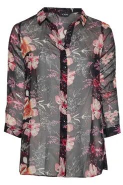 YOURS Curve Black & Pink Floral Print Button Through Shirt 11 YOURS Curve Black & Pink Floral Print Button Through Shirt -Outlet Stylo Wise Store d8ad5eeb 0a67 43 174002 X scaled