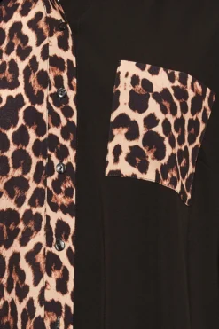 YOURS LONDON Curve Black Leopard Print Half & Half Shirt -Outlet Stylo Wise Store d9b339d4 f095 4c 161837 Z scaled