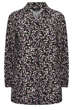 YOURS Curve Black Leaf Print Collared Blouse 10 YOURS Curve Black Leaf Print Collared Blouse -Outlet Stylo Wise Store da674093 1d97 44 301595 X scaled
