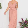 YOURS LONDON Curve Pink Ruffle Wrap Dress