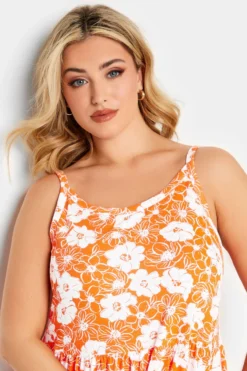YOURS Curve Orange Floral Tiered Maxi Sundress -Outlet Stylo Wise Store db3a11fc 5b6f 47 137360 D scaled