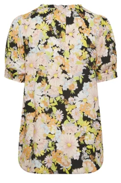 YOURS Curve Black & Yellow Floral Print Tie Neck Blouse 11 YOURS Curve Black & Yellow Floral Print Tie Neck Blouse -Outlet Stylo Wise Store dc017c5b 609e 40 174322 Y scaled