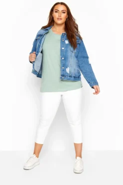 YOURS Curve White Cropped Stretch JENNY Jeggings