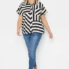 YOURS PETITE Curve Black & White Stripe Shirt