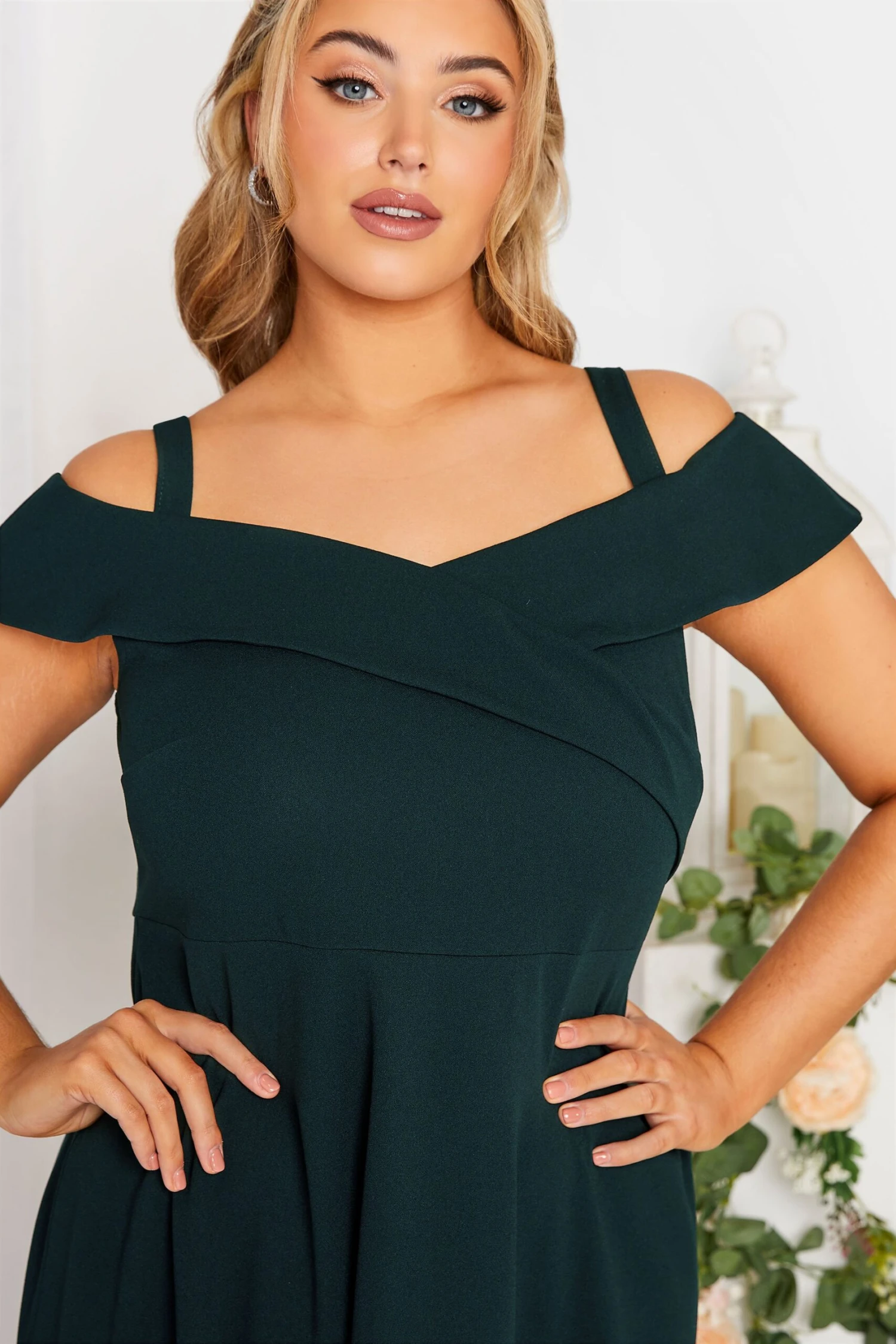 YOURS LONDON Curve Black Bardot High Low Midi Dress 3 YOURS LONDON Curve Black Bardot High Low Midi Dress - Image 3