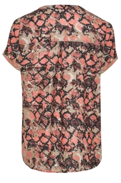 YOURS Curve Pink Snake Print Grown On Sleeve Shirt -Outlet Stylo Wise Store dd683e61 5953 40 173897 Y scaled