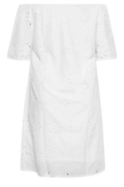 YOURS Curve White Broderie Anglaise Bardot Dress -Outlet Stylo Wise Store df34cdb9 9cf7 40 137466 Y scaled