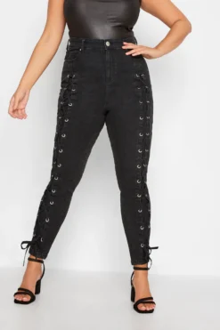 YOURS Curve Black Lace Up Skinny Stretch AVA Jeans 11 YOURS Curve Black Lace Up Skinny Stretch AVA Jeans -Outlet Stylo Wise Store e08b110e dacf 4e 143017 A scaled